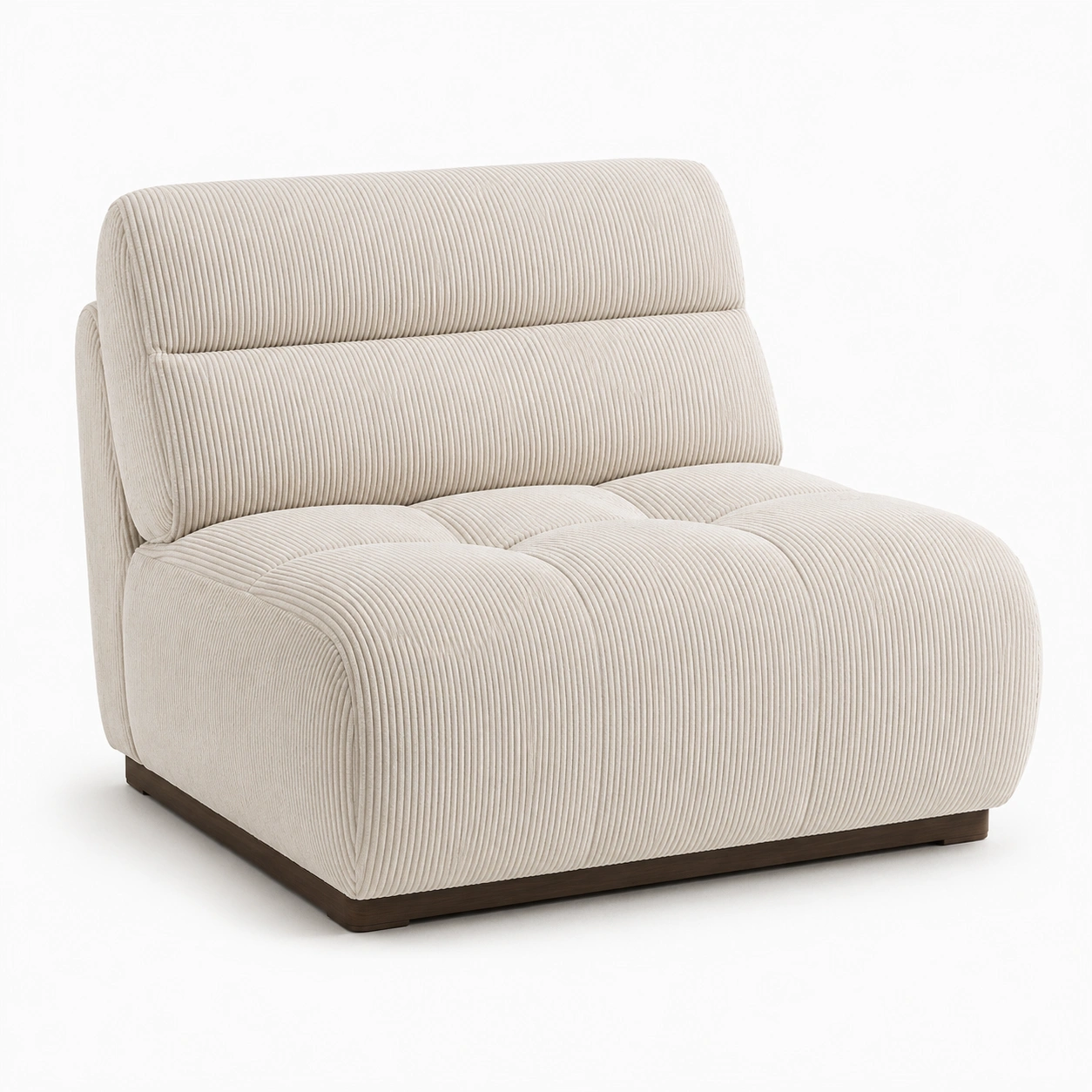 Fotel lounge sztruksowy – Kremowy-vikenhome